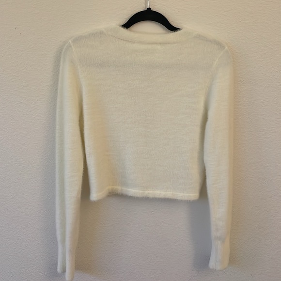 Amanda Uprichard Cozy Button Cardi Ivory Pearl Buttons Small - Picture 4 of 6